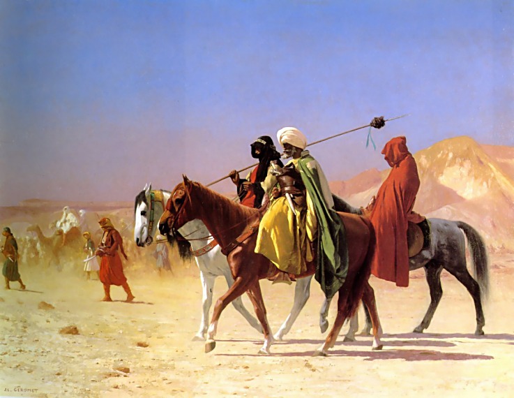 Арабы, пересекающие пустыню. Картина Жан-Леона Жерома